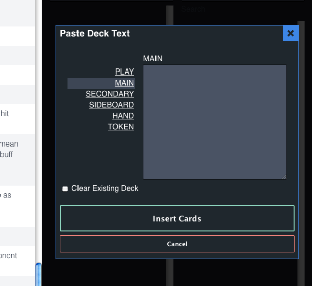 Paste Deck function